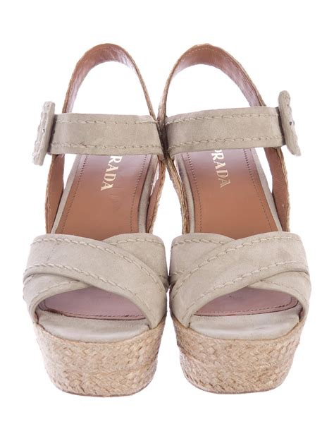 prada suede cork wedge sandal|prada platform heels.